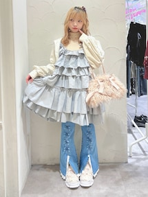 ribbonスリムフレアデニムパンツ｜メリージェニー（merry jenny）公式