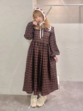 「アイテム（カチューシャ）」を使った、haruさん（レディース・152cm）の秋コーディネート