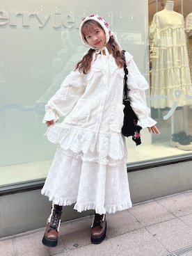 「アイテム（カチューシャ）」を使った、haruさん（レディース・152cm）の夏コーディネート
