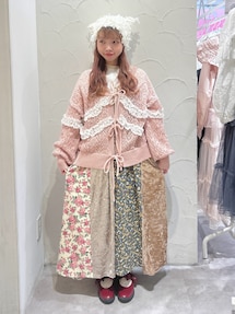 透かし編みフリルニットカーディガン｜メリージェニー（merry jenny