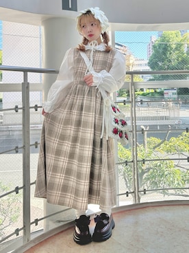 「アイテム（カチューシャ）」を使った、haruさん（レディース・152cm）の秋コーディネート