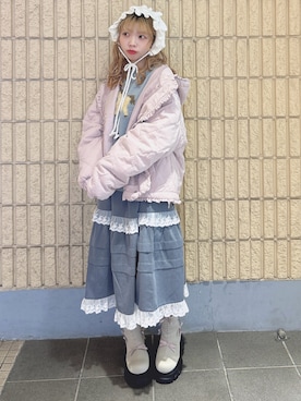 「アイテム（カチューシャ）」を使った、haruさん（レディース・152cm）の秋コーディネート