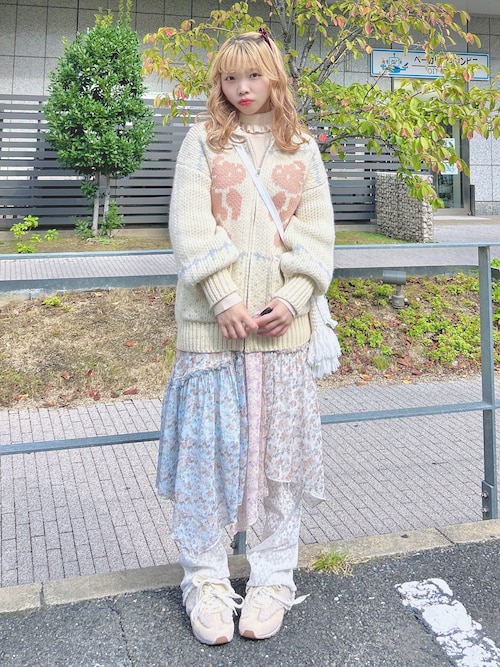 merry jenny flowerイレギュラーヘムミディアムスカート セール】floralイレギュラーヘムミディスカート（スカート）｜merry