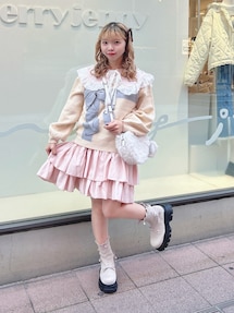 【♡さん専用】merry Jenny ホイップクリームミニワンピース ピンク ホイップクリームミニワンピース（ワンピース）｜merry jenny（メリー