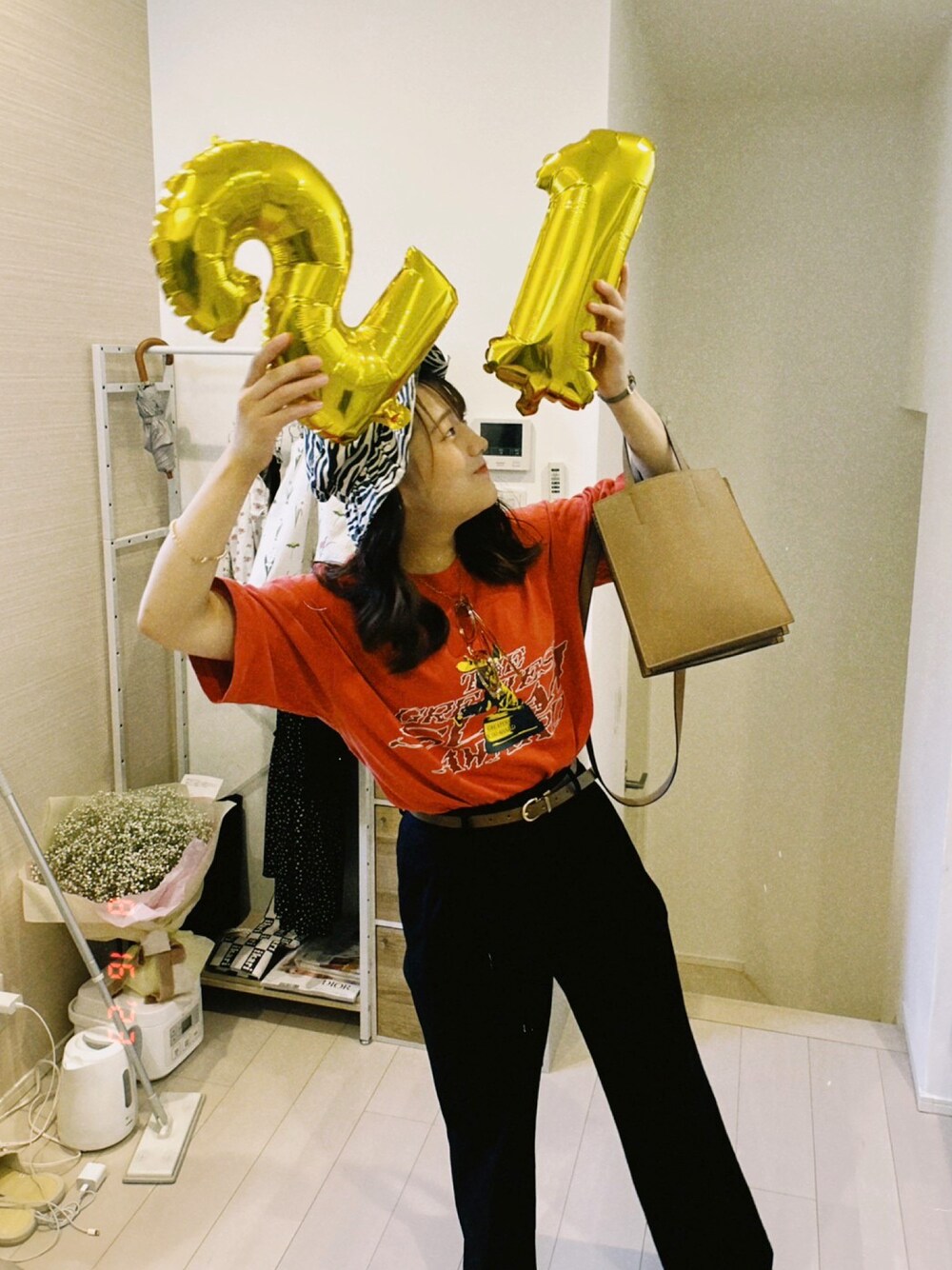 「夏コーデ」｜「UNIQLOのアイテム（スラックス、ブラック系）」を使った、a‘nca*さん（レディース・156cm）の冬コーディネートの1枚目の写真