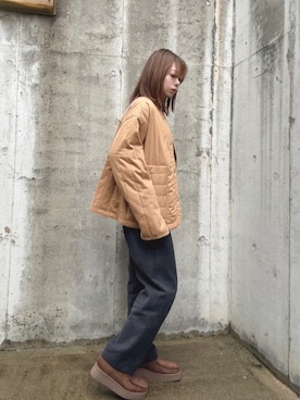 「coen」｜「アイテム（ブルゾン）」を使った、Humiさん（レディース・157cm）の秋コーディネート