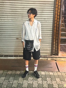 「アイテム（ソックス/靴下）」を使った、NMBさん（メンズ・169cm）の夏コーディネート