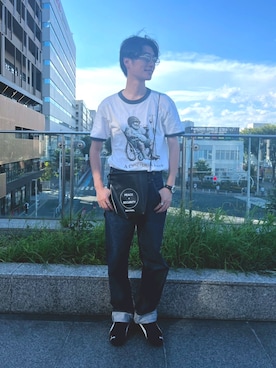 「アイテム（サングラス）」を使った、NMBさん（メンズ・169cm）の夏コーディネート