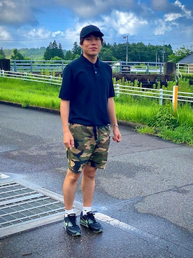 「アイテム（トップス）」を使った、yuasanさん（メンズ・172cm）の夏コーディネート