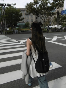 「アイテム（バックパック/リュック）」を使った、um32さん（レディース・150cm）の秋コーディネート