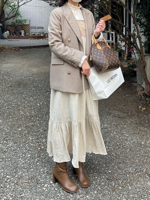 Mila Owen（ミラオーウェン）の「金釦2サイズチェックダブル