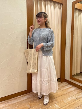 「TSUHARU by Samansa Mos2（ツハルバイサマンサモスモス）のアイテム（カーディガン/ボレロ）」を使った、mechanさん（レディース・158cm）の春コーディネート