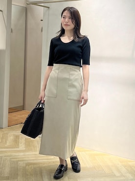 「E'POR（エポール）の【E'POR】【撥水加工・超軽量】 BOAT BAG Medium【25AW】（トートバッグ）」を使った、yukaさん（レディース・156cm）の秋コーディネート