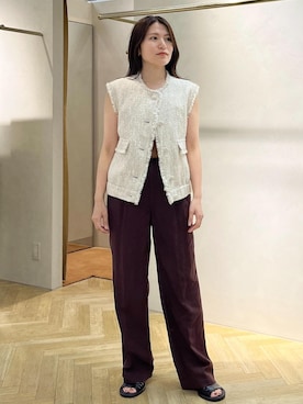 「アイテム（ベスト）」を使った、yukaさん（レディース・156cm・30代）の夏コーディネート