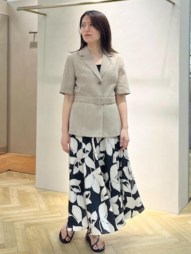「キャミソール」｜「アイテム（ジャケット/アウター）」を使った、yukaさん（レディース・156cm）の夏コーディネート