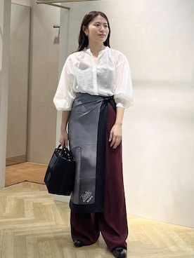 「アイテム（バンダナ/スカーフ）」を使った、yukaさん（レディース・156cm）の秋コーディネート