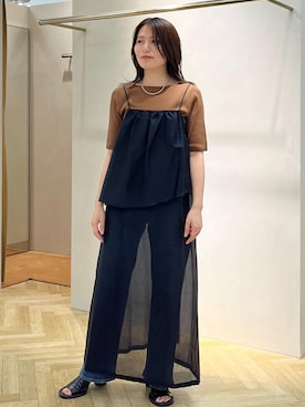 「アイテム（ニット/セーター）」を使った、yukaさん（レディース・156cm・30代）の夏コーディネート