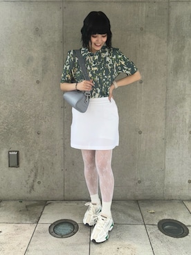 「LACOSTE（ラコステ）のアイテム（ニット/セーター）」を使った、zaitsuさん（レディース・157cm）の夏コーディネート