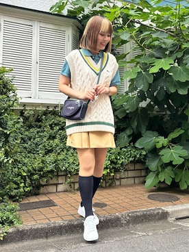 「アイテム（ポロシャツ）」を使った、zaitsuさん（レディース・157cm）の夏コーディネート