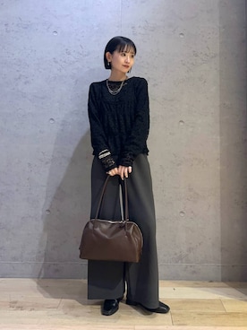 「LEPSIM（レプシィム）のステンレス3WAYロングネックレス　603709（ネックレス、シルバー系）」を使った、ちーさんさん（レディース・154cm）の春コーディネート