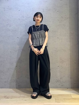 「LEPSIM（レプシィム）のストラップメガネネックレス　638723（ネックレス、シルバー系）」を使った、ちーさんさん（レディース・154cm）の春コーディネート