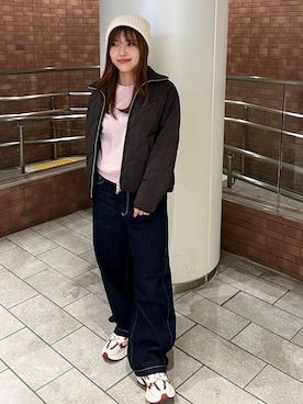 「アイテム（ニットキャップ/ビーニー）」を使った、yoshikawaさん（レディース・152cm）の秋コーディネート