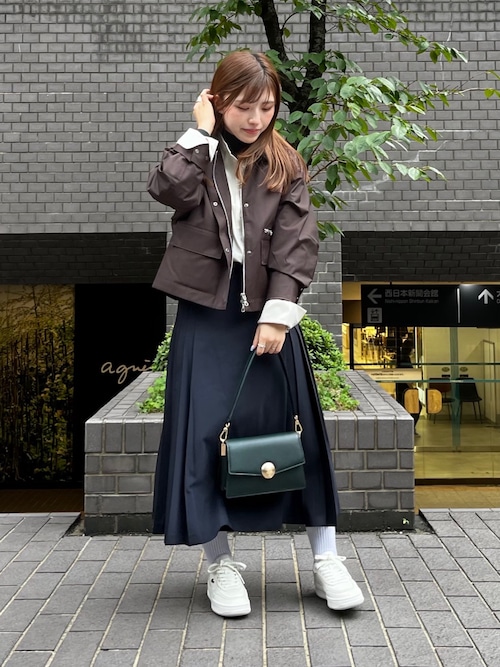 ラコステ（LACOSTE）/ブレンドウールプリーツラップスカート セール】ブレンドウールプリーツラップスカート（スカート）｜LACOSTE