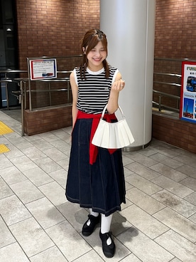 「LACOSTE（ラコステ）のアイテム（ポロシャツ）」を使った、yoshikawaさん（レディース・152cm）の夏コーディネート