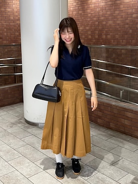 「アイテム（ポロシャツ）」を使った、yoshikawaさん（レディース・152cm）の夏コーディネート