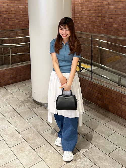 タイトフィットリブニットポロシャツ（ポロシャツ）｜LACOSTE