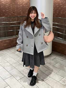 「アイテム（ピーコート）」を使った、yoshikawaさん（レディース・152cm）の秋コーディネート