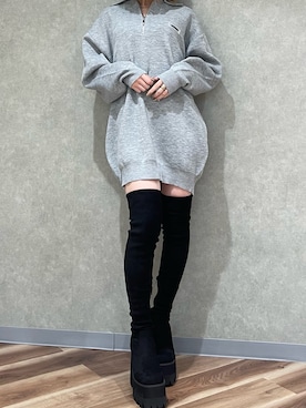 「EMODA（エモダ）のアイテム（ブーツ）」を使った、大野莉奈さん（レディース・150cm）の秋コーディネート