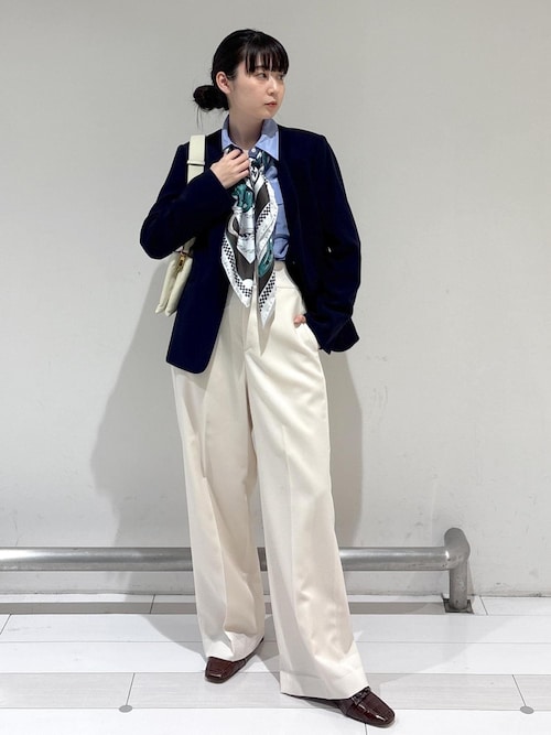 トリアセダブルクロスVネックジャケット/イージーケア（ノーカラー