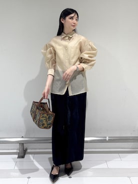 「SALON adam et rope'（サロン アダム エ ロペ）のアイテム（スカート）」を使った、KURAさん（レディース・156cm）の秋コーディネート