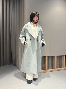 「アイテム（チェスターコート、グリーン系）」を使った、hikariさん（レディース・151cm）の冬コーディネート