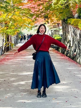 「アイテム（ローファー）」を使った、EMIさん（レディース・160cm）の秋コーディネート