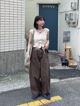 「アイテム（パンツ）」を使った、ayaさん（レディース・160cm）の夏コーディネート