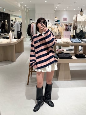 「ラガーシャツ」｜ayaさん（レディース・160cm）の秋コーディネート