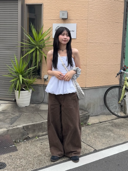 【mline】 バルーンビスチェ　べージュ セール】【新色追加！BEI/BLU】バルーンビスチェ（シャツ
