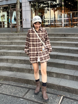 「アイテム（スカート）」を使った、ayaさん（レディース・160cm）の秋コーディネート
