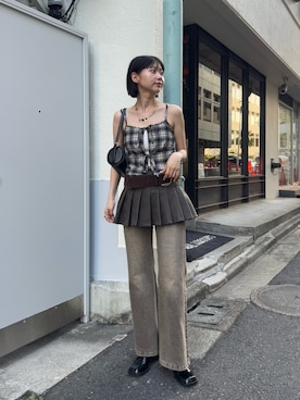 「アイテム（キャミソール）」を使った、ayaさん（レディース・160cm）の夏コーディネート