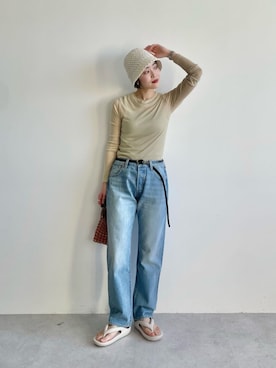 「le（ル）のアイテム」を使った、栗本（kurimoto）さん（レディース・158cm）の春コーディネート