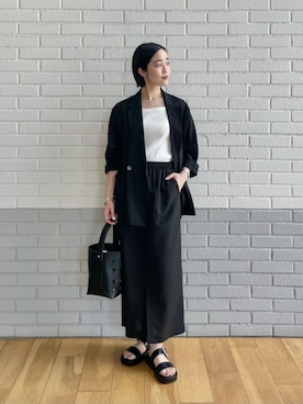 「ビジネス」｜「アイテム（サンダル）」を使った、栗本（kurimoto）さん（レディース・158cm）の夏コーディネート