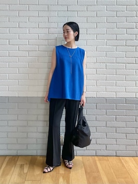 「ビジネス」｜「アイテム（サンダル）」を使った、栗本（kurimoto）さん（レディース・158cm）の夏コーディネート