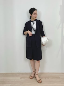 「パーソナルカラー_WINTER」｜「アイテム（ジャケット/アウター）」を使った、栗本（kurimoto）さん（レディース・158cm）の春コーディネート