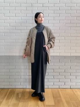 「green label relaxing（グリーンレーベルリラクシング）のアイテム（ブルゾン）」を使った、栗本（kurimoto）さん（レディース・158cm）の秋コーディネート