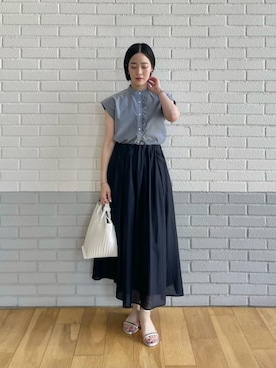 「ビジネス」｜「アイテム（サンダル）」を使った、栗本（kurimoto）さん（レディース・158cm）の夏コーディネート