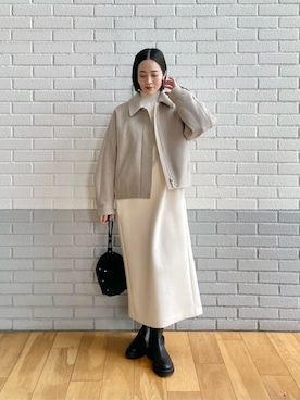 「green label relaxing（グリーンレーベルリラクシング）のアイテム（ブルゾン）」を使った、栗本（kurimoto）さん（レディース・158cm）の秋コーディネート