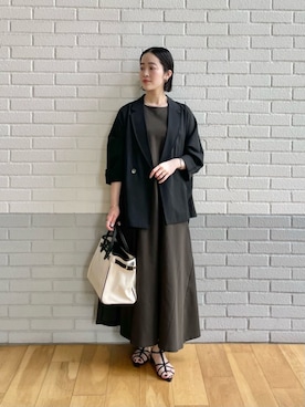 「ビジネススタイル」｜「アイテム（ワンピース/ドレス）」を使った、栗本（kurimoto）さん（レディース・158cm）の夏コーディネート