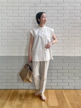 「ビジネス」｜「アイテム（サンダル）」を使った、栗本（kurimoto）さん（レディース・158cm）の夏コーディネート